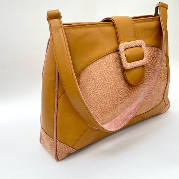 NWOT Leather & Snakeskin Shoulderbag perfect size - Picture 2 of 11